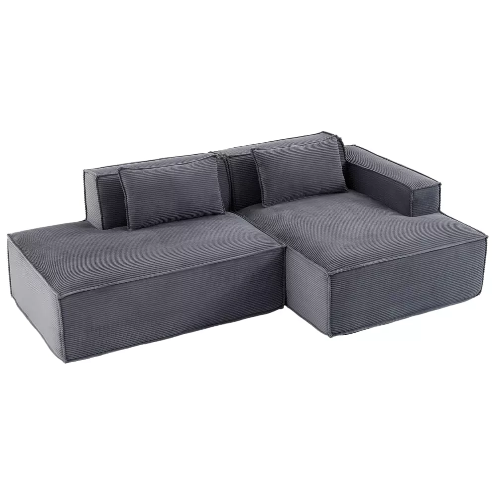 Canapé rembourré avec 2 coussins 235 cm