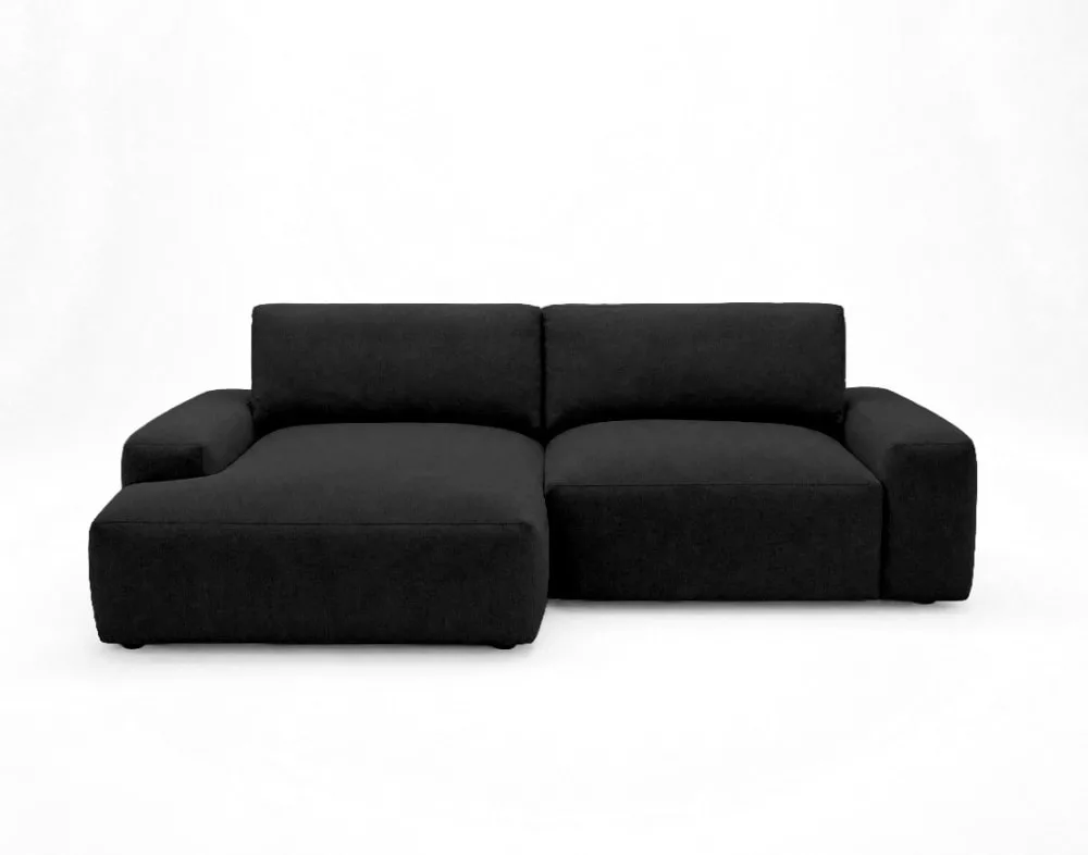Canapé d'angle 4 places convertible avec coffre en tissu