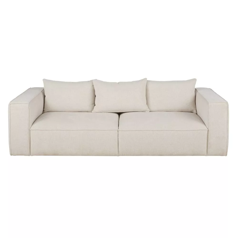 Canapé 4 places en tissu polyester tramé