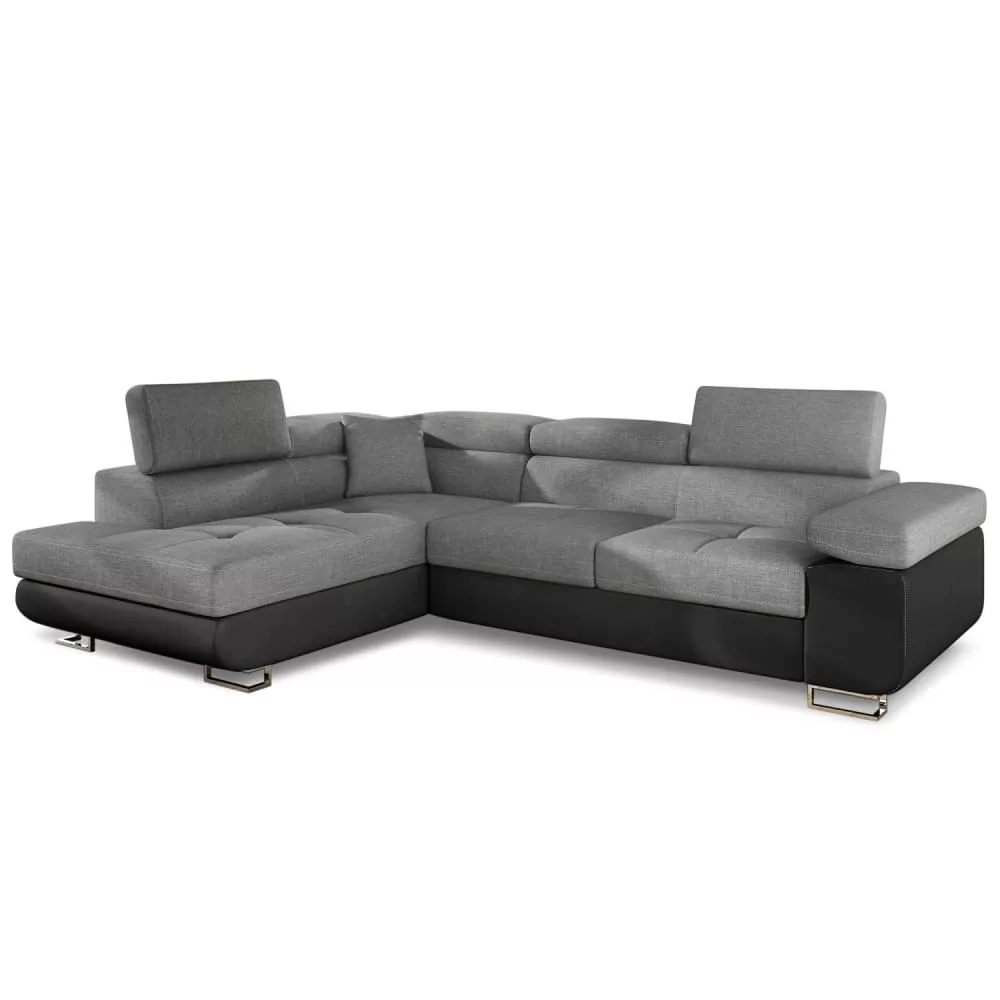 Canapé d'angle convertible 275 cm – Tissu et simili