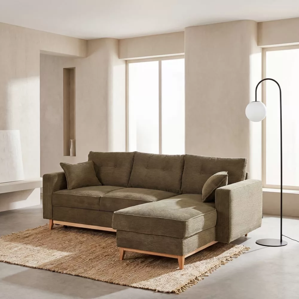 Canapé d'angle convertible style scandinave 4/5 places Brooke