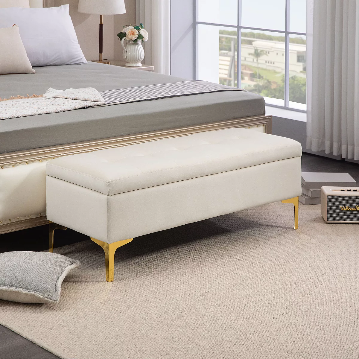 HOMCOM Banquette avec Rangement, capacité de charge jusqu'à 120 kg