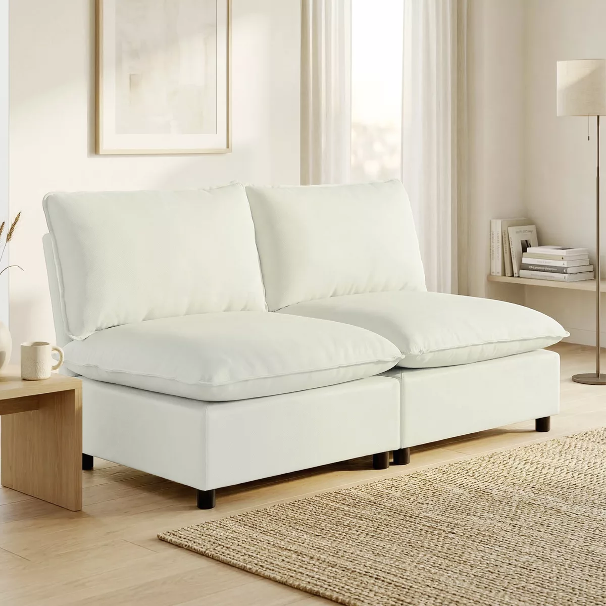 HOMCOM Canapé 2 places modulable
