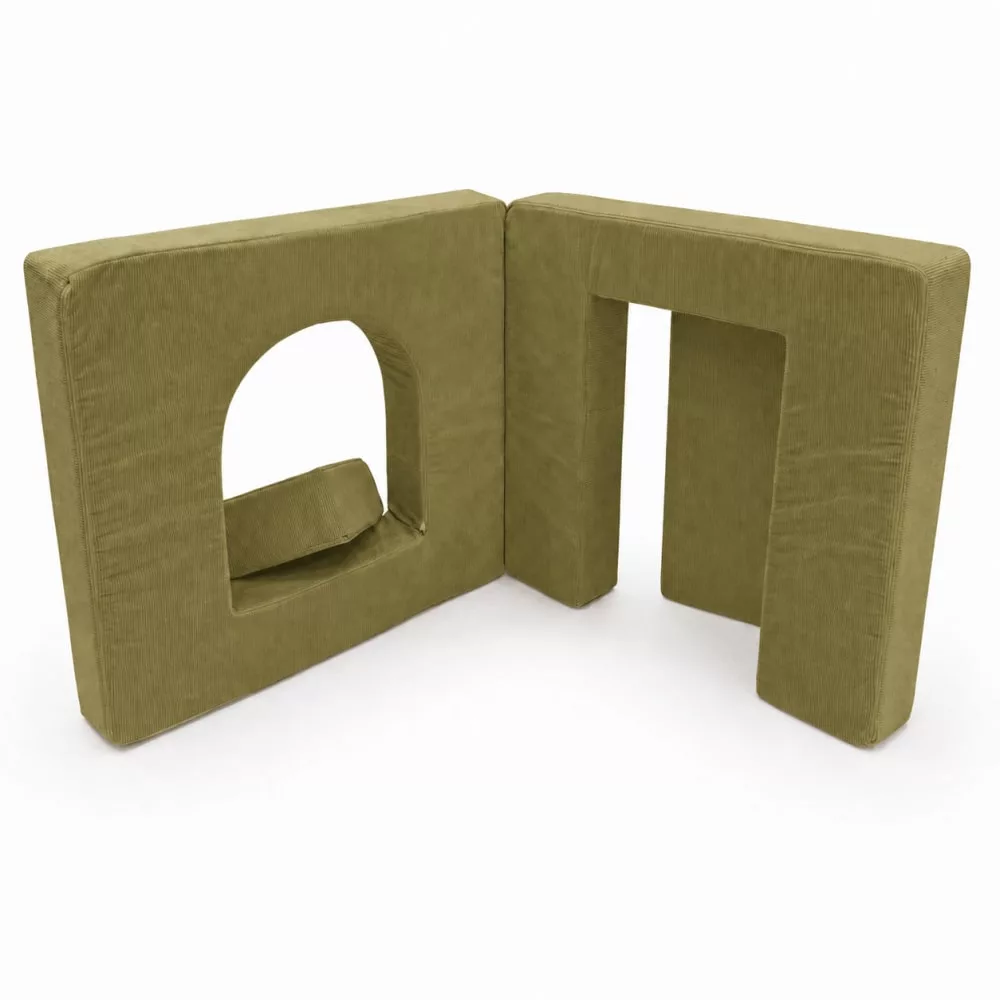 Canapé enfant arche modulable 120 cm en velours côtelé fin