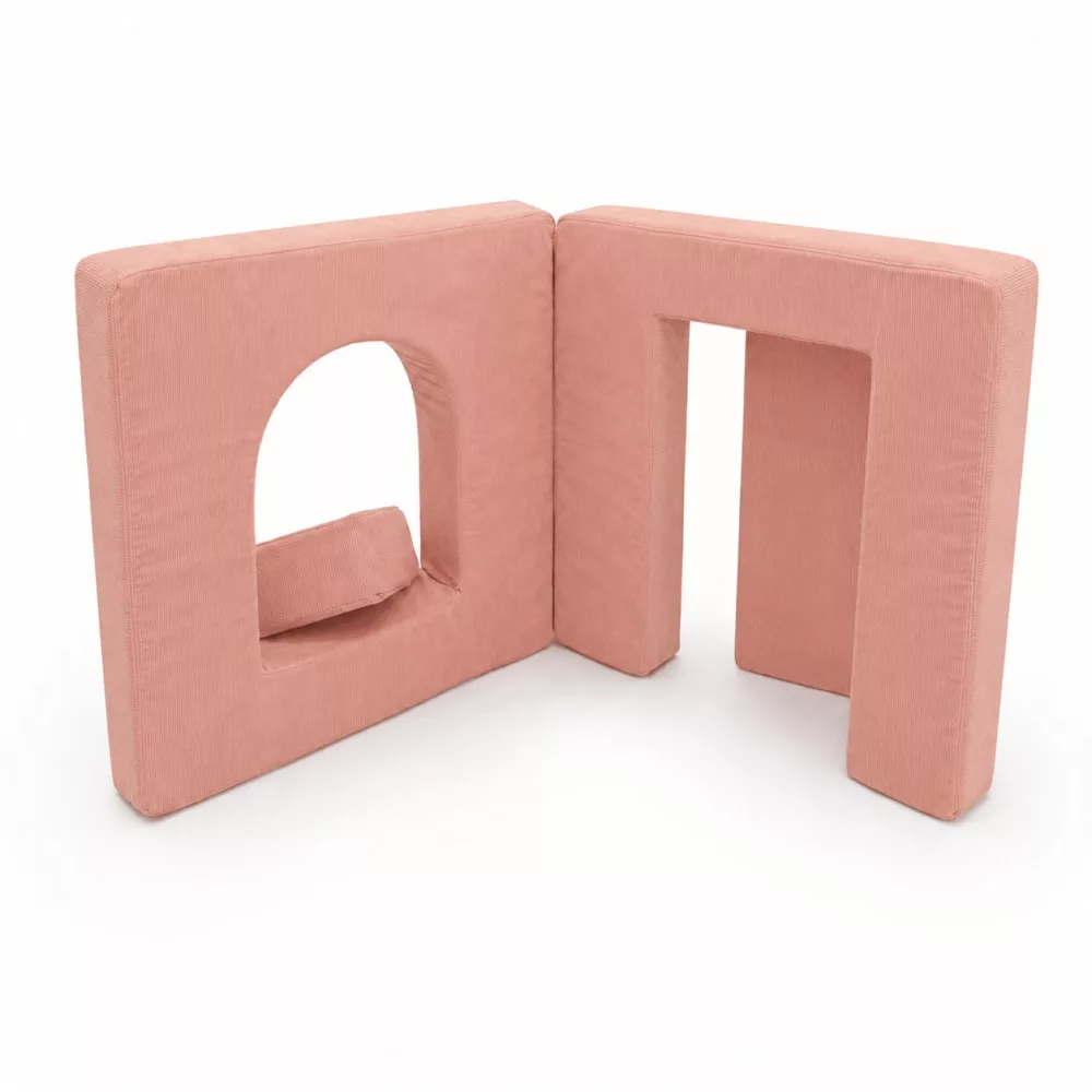 Canapé enfant arche modulable 120 cm en velours côtelé fin, brique