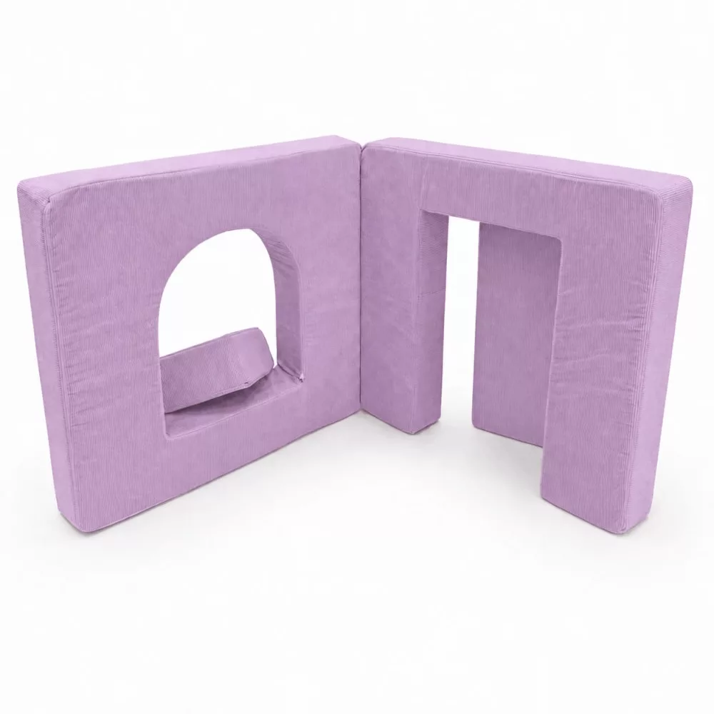 Canapé enfant arche modulable 120 cm en velours côtelé fin, lavande
