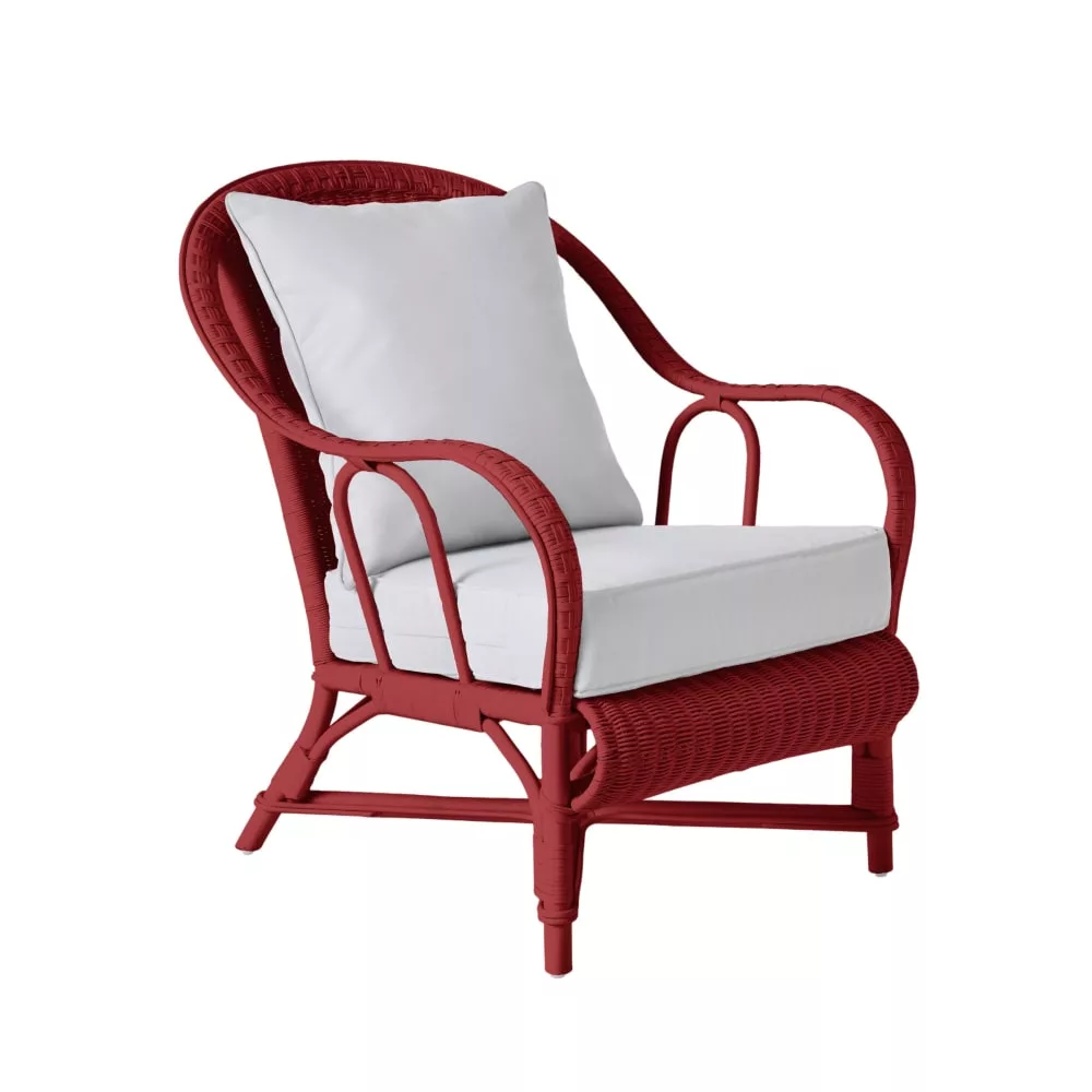 Canapé rotin laqué rubis