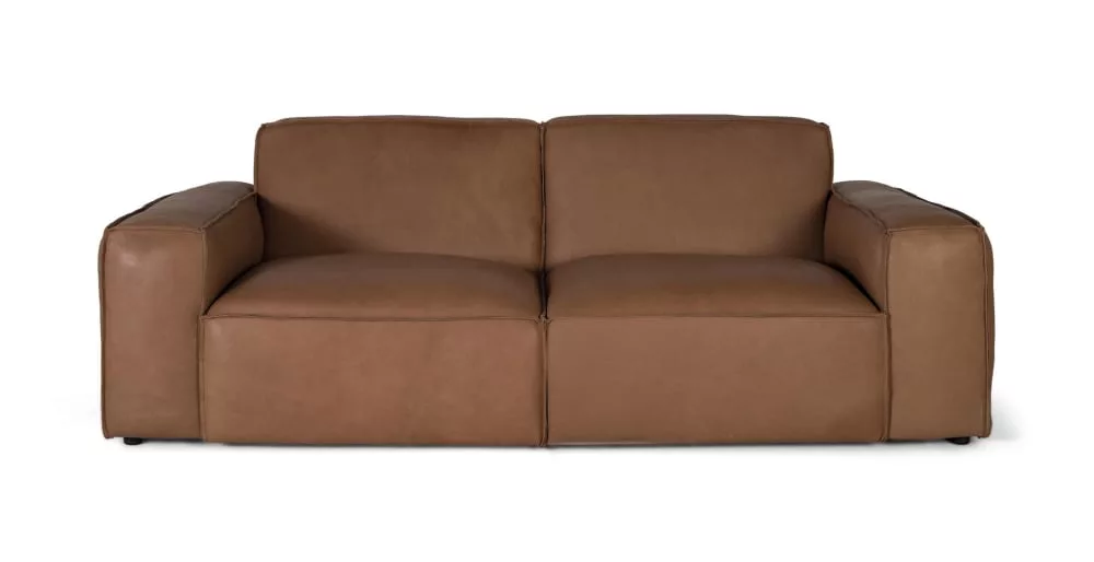 Canapé en cuir structure en bois 224cm