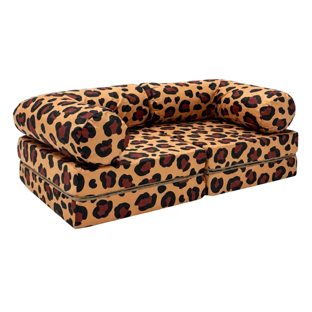 Canapé modulable enfant motif léopard