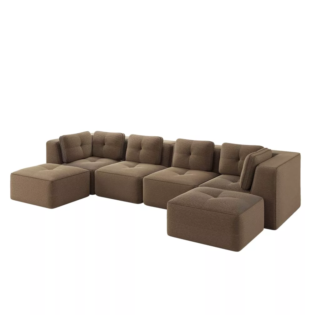 Canapé modulaire en velours côtelé avec base antidérapante