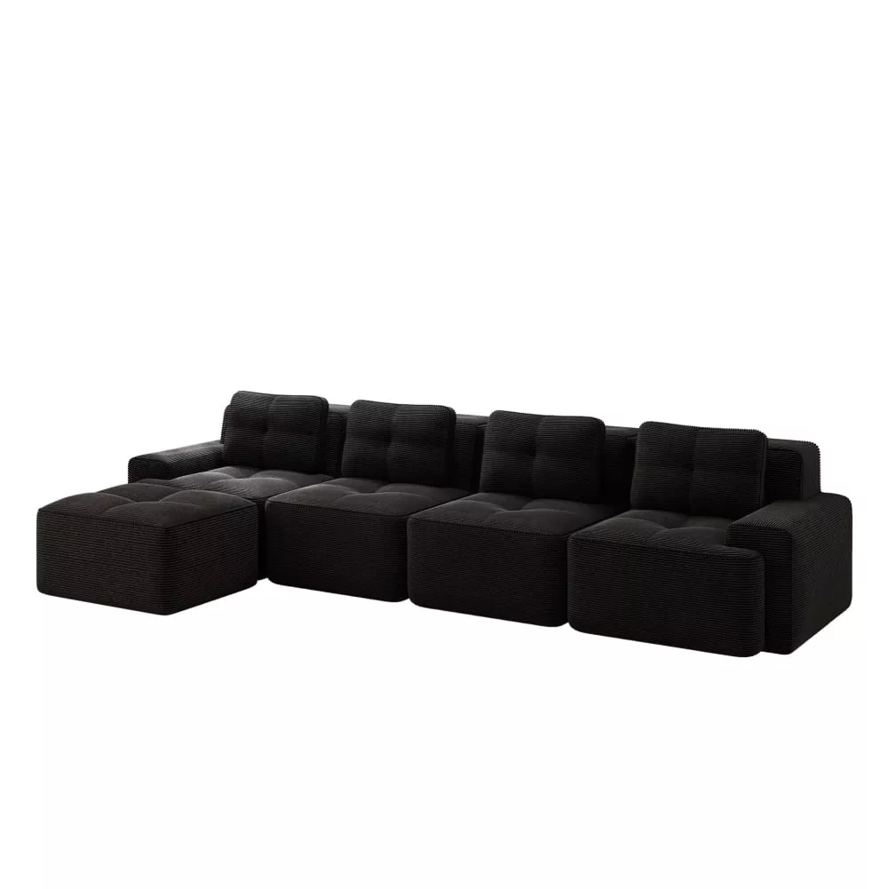Canapé modulaire en velours côtelé avec design antidérapant