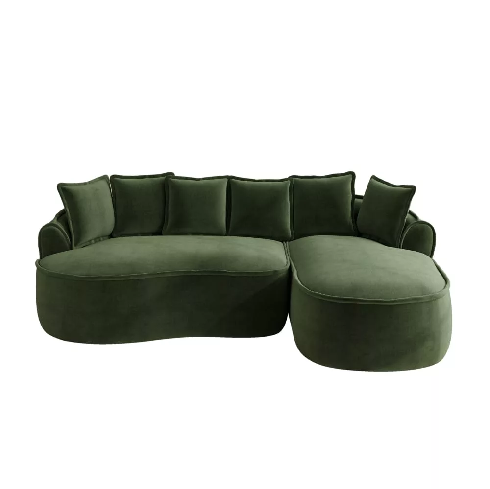 Canapé modulaire en chenille avec méridienne profonde