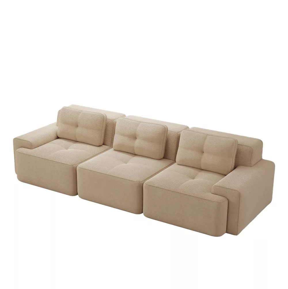 Canapé modulaire en velours côtelé avec sans montage