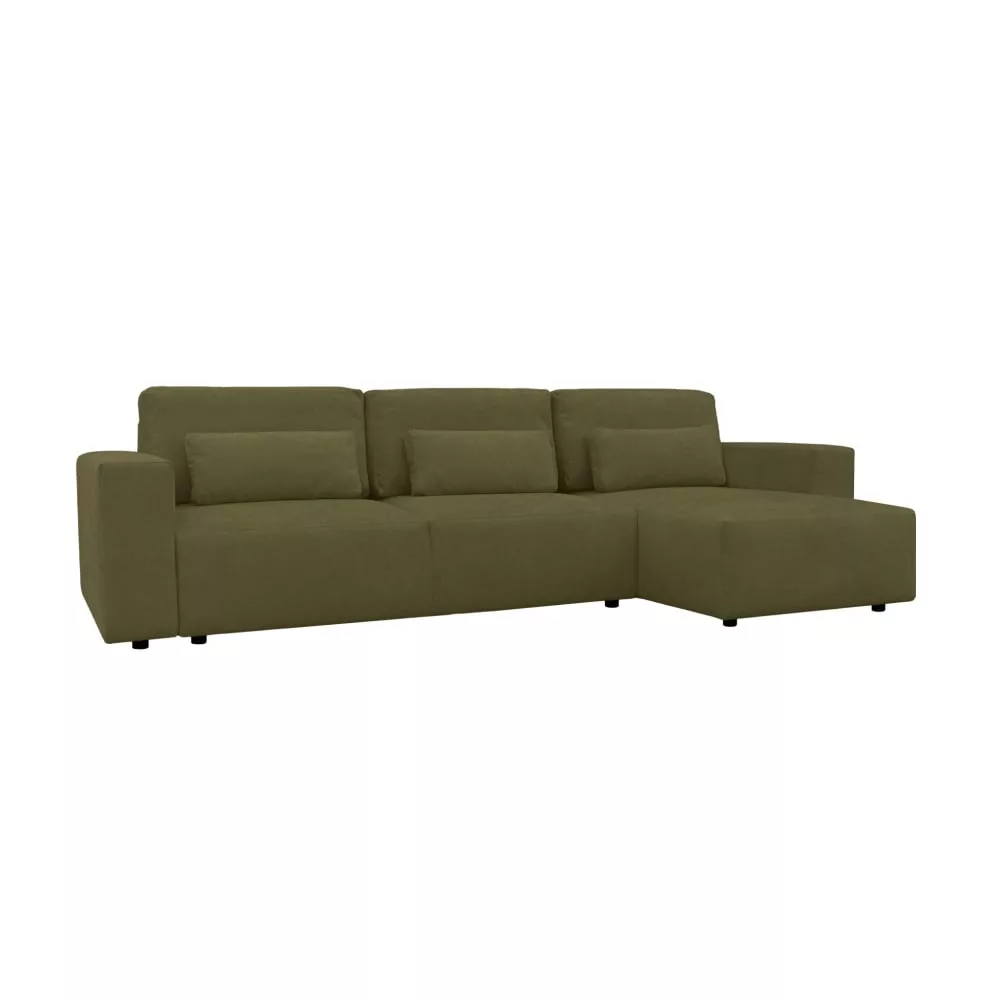 Canapé d'angle convertible 3 places tissu chenille Ciniglia