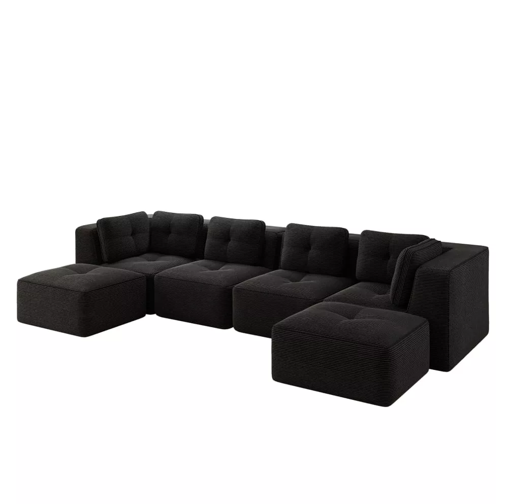 Sofa modulaire en velours côtelé avec base antidérapante