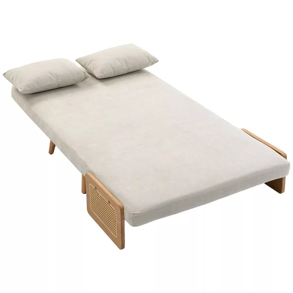 Canapé convertible 2 places dossier réglable chenille bois