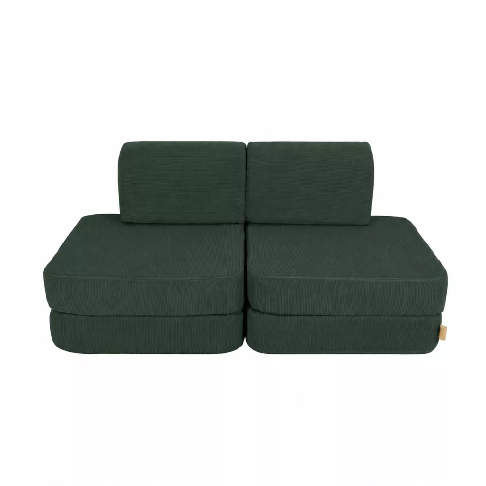 Canapé enfant 4 modules 120 cm velours côtelé fin, forêt
