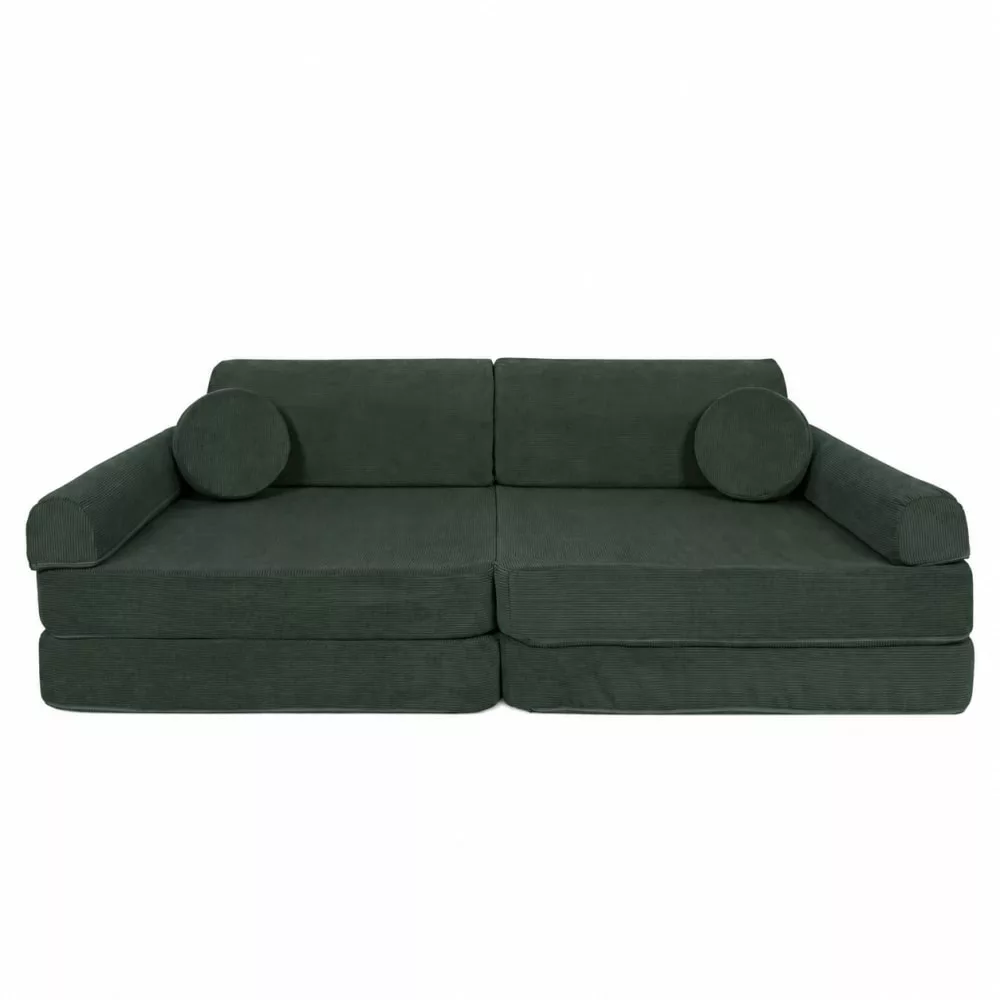Canapé enfant 8 modules 160 cm velours côtelé fin, forêt