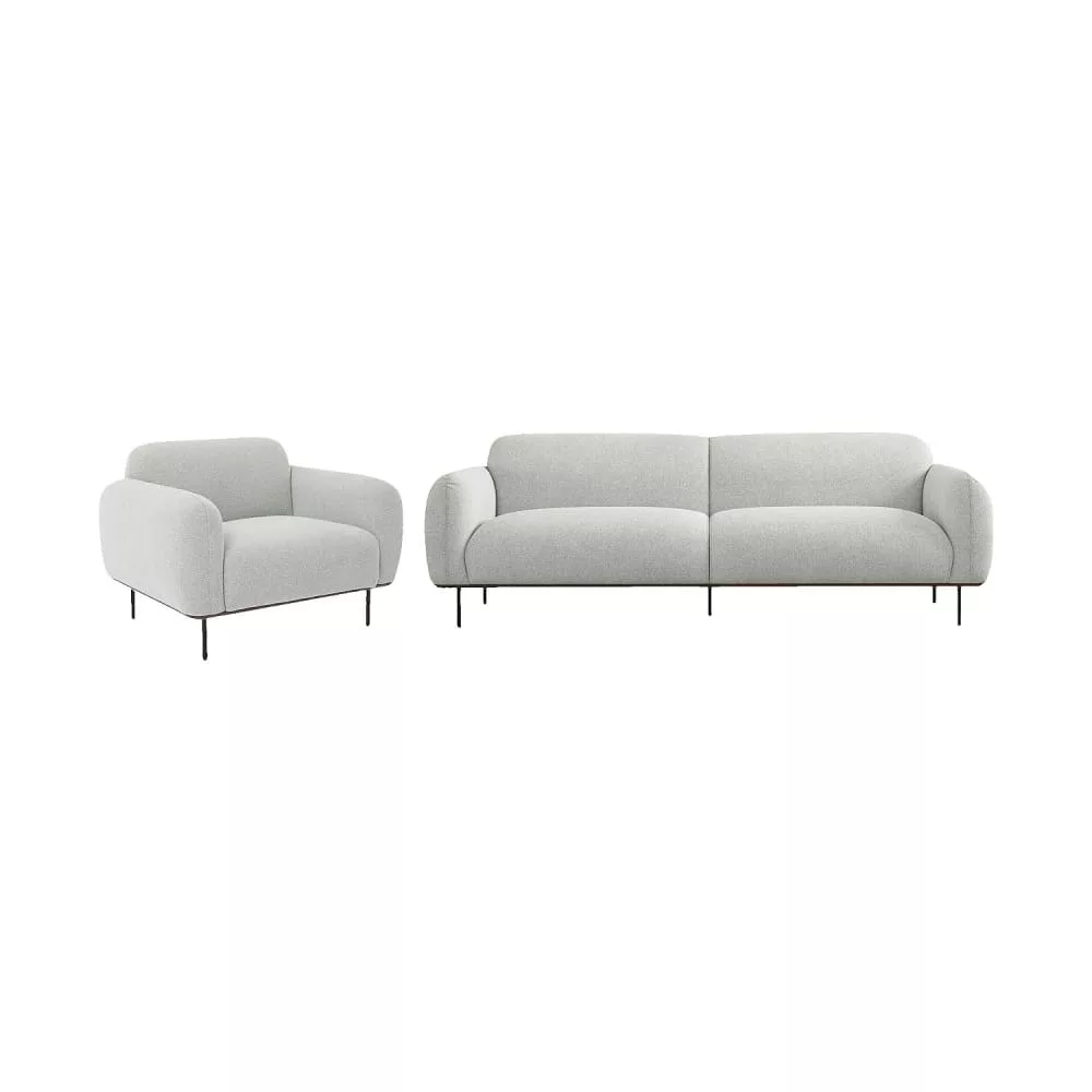 Ensemble canapé 3 places et fauteuil en tissu – mélangé