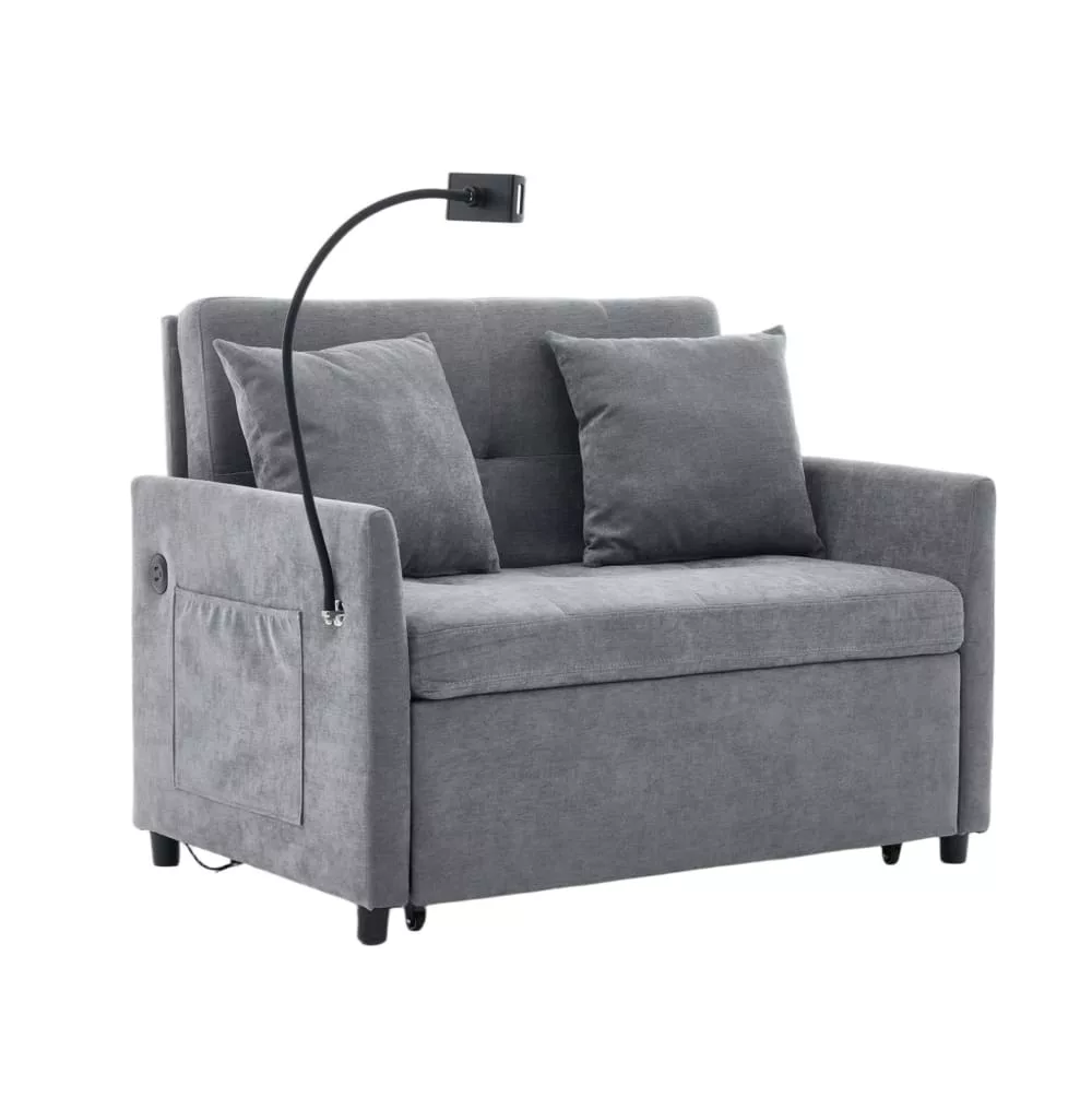 Canapé convertible avec usb et support tablette
