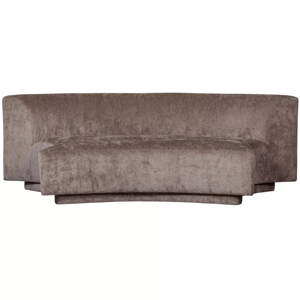 Canapé de forme arrondie en tissu chenille