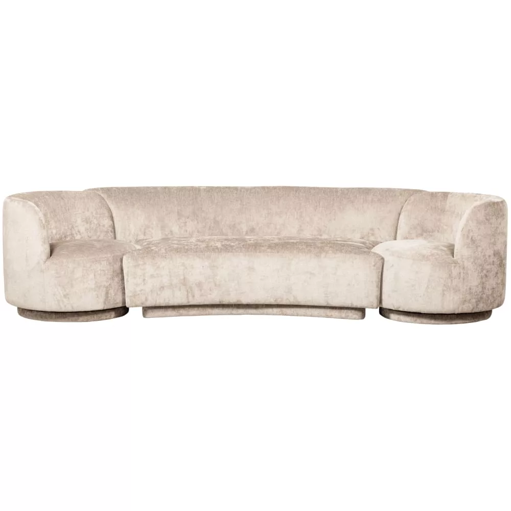 Canapé modulable avec 2 fauteuils en tissu chenille