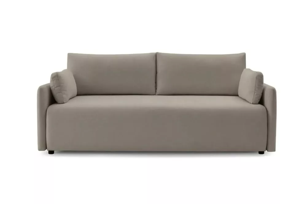 Canapé convertible tissu lisse 2 places café