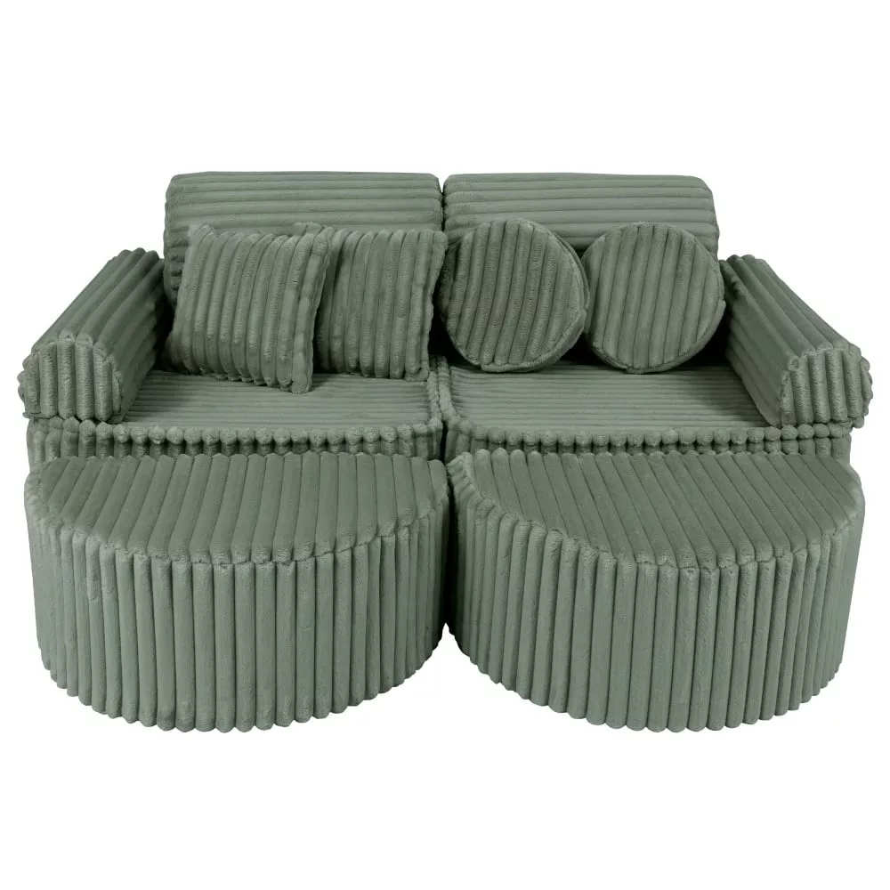 Canapé modulable enfant en velours côtelé 12 pcs
