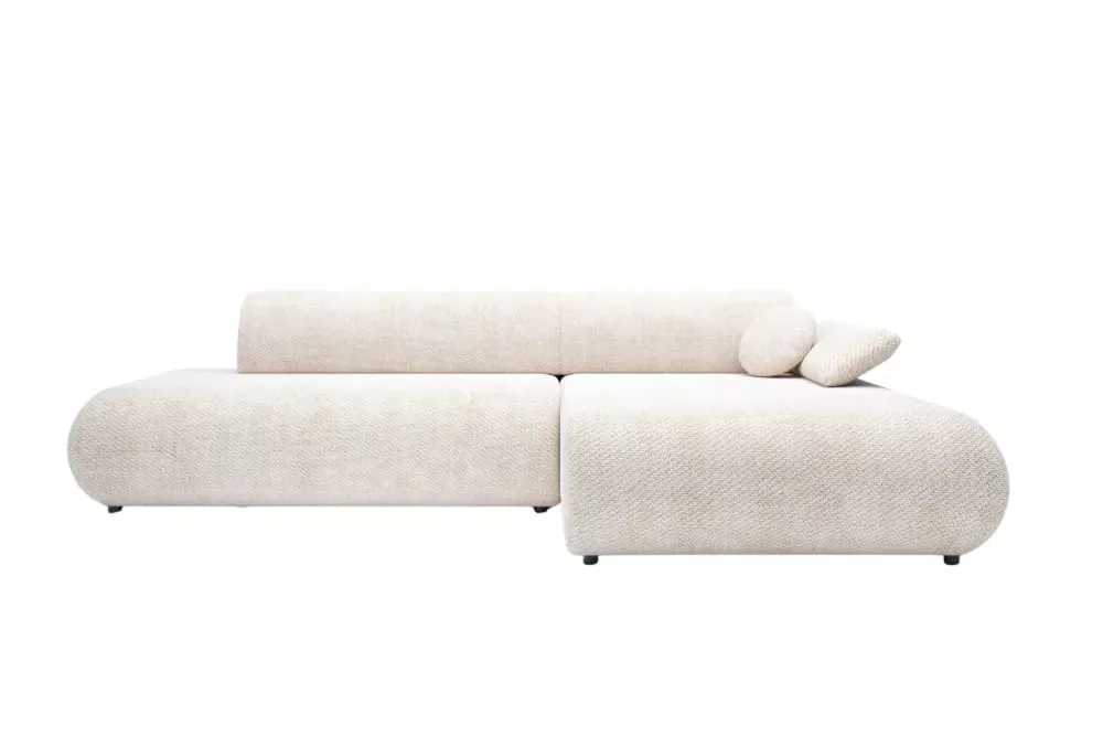 Canapé d'angle convertible tissu lisse 3 places