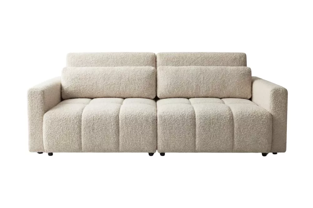 Canapé amovible convertible tissu bouclette 3 places