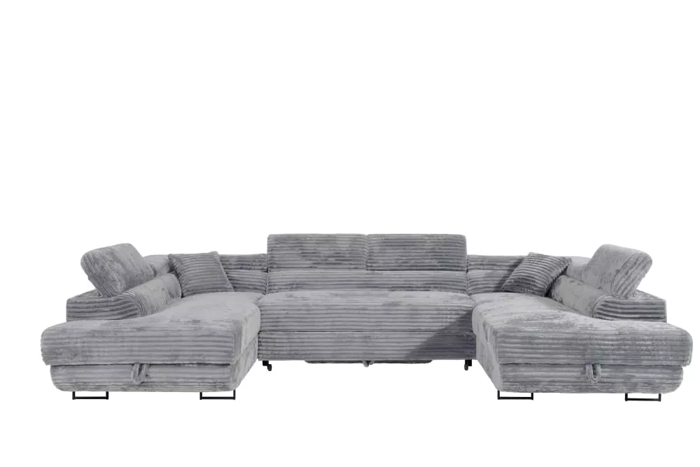 Canapé panoramique convertible gustaw u avec 2 coffres