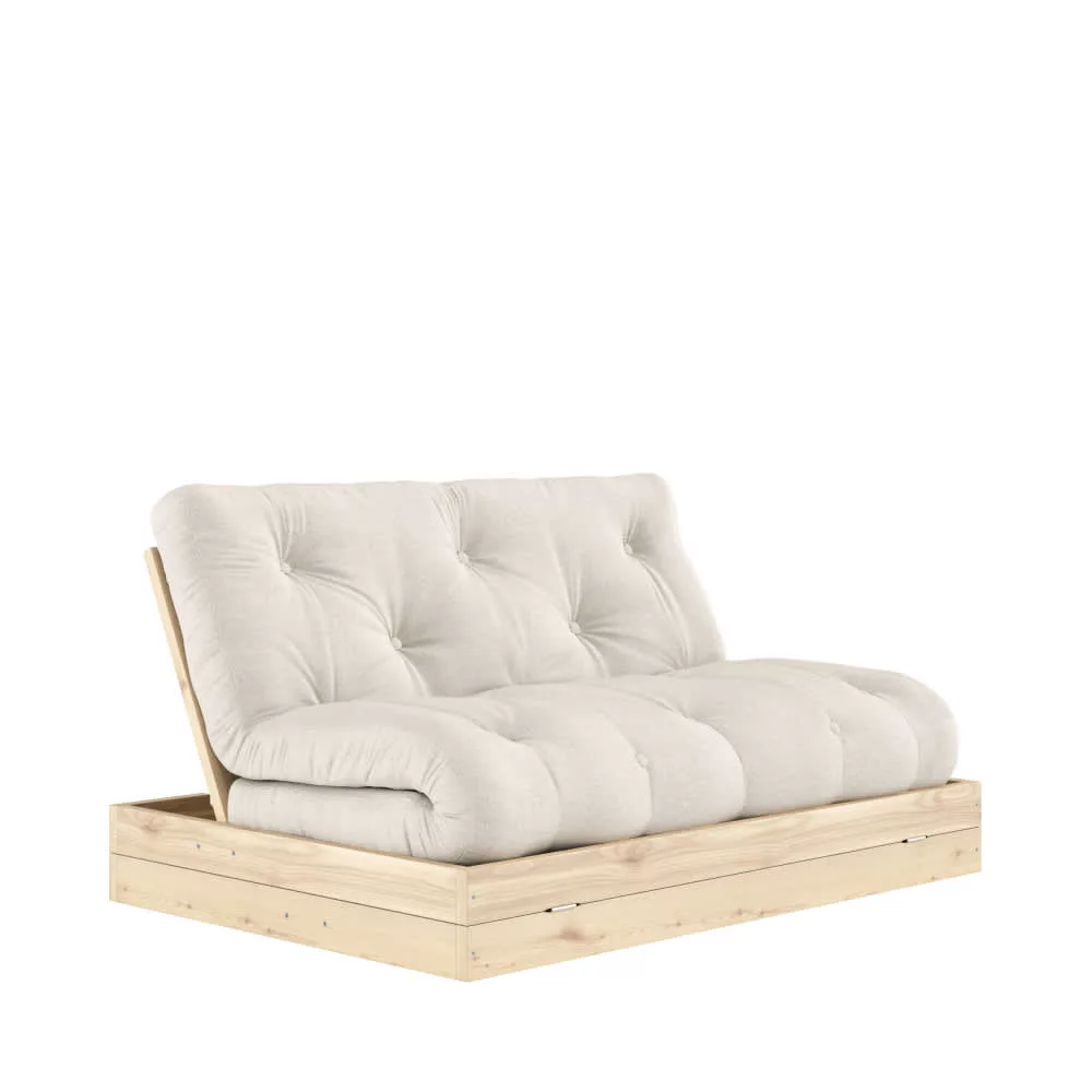 Canapé convertible 2,5 places en lin et bois – lin