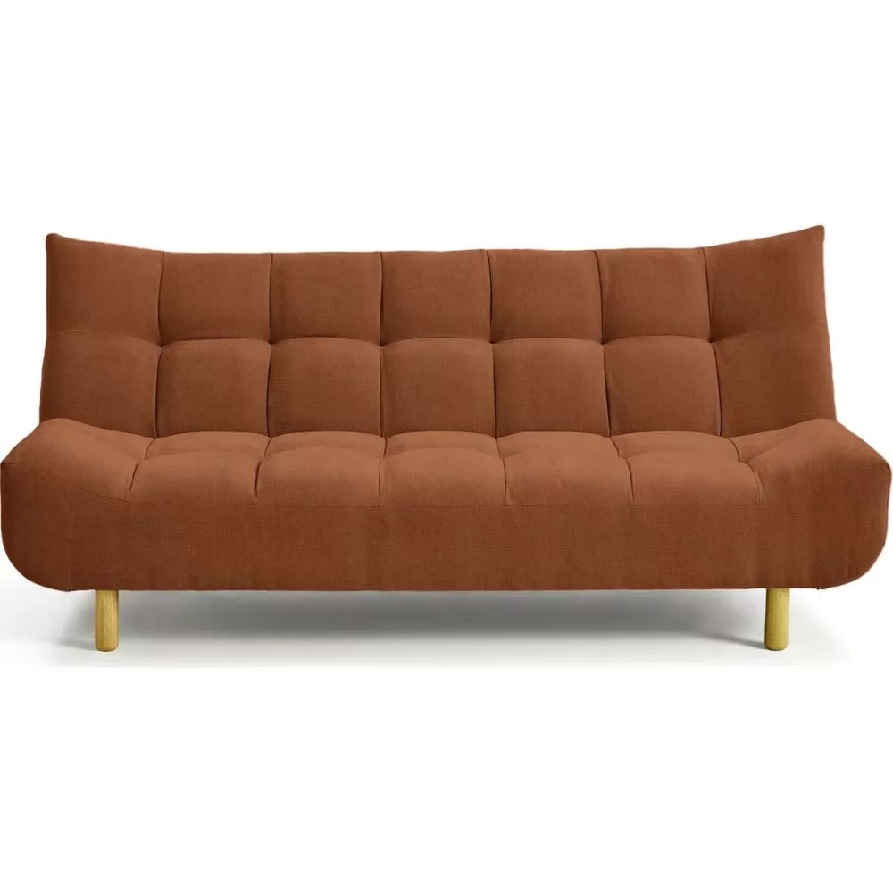 Canapé capitonné convertible 3 places en tissu chenille