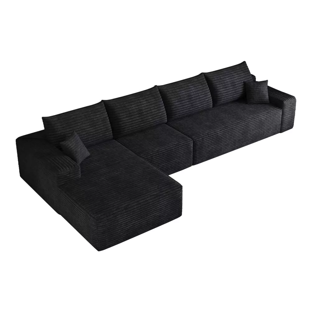 Canapé d'angle modulaire 4 places avec chaise