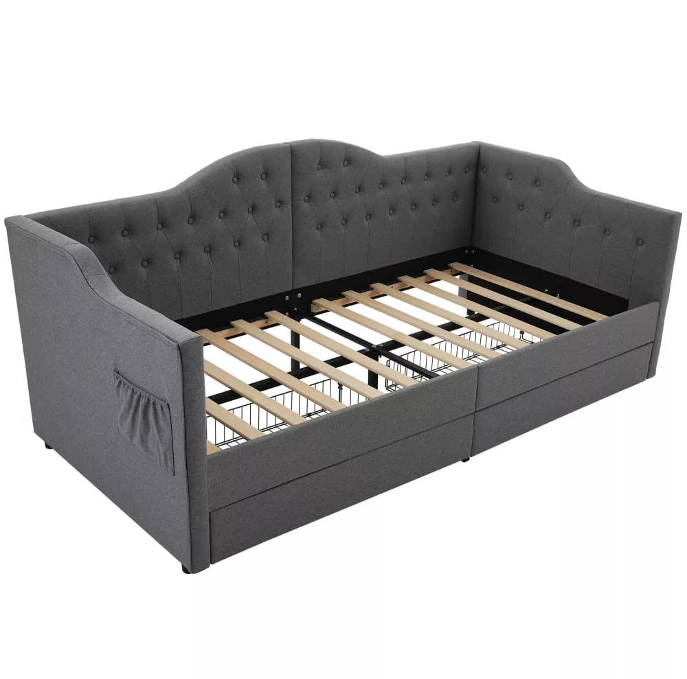 Lit banquette en polyester avec 2 tiroirs