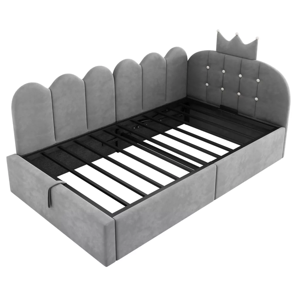 Lit banquette en polyester avec rangement