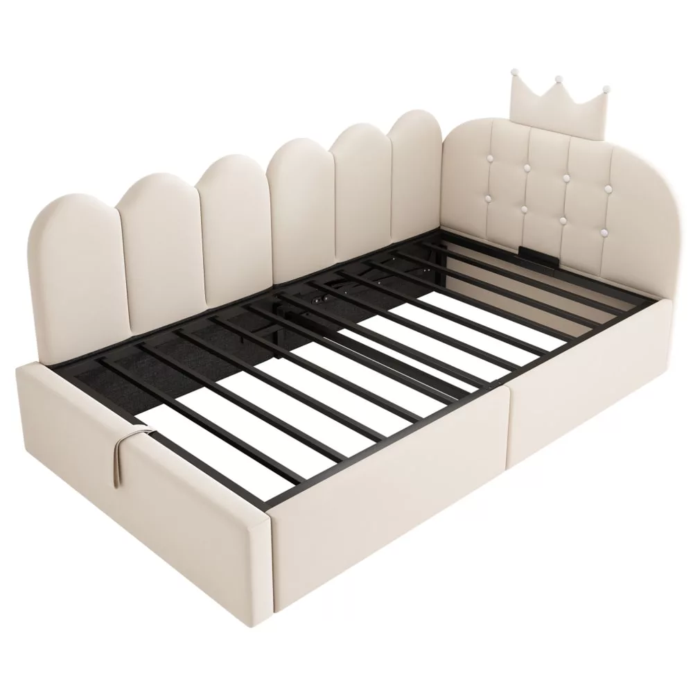 Lit banquette avec rangement en polyester