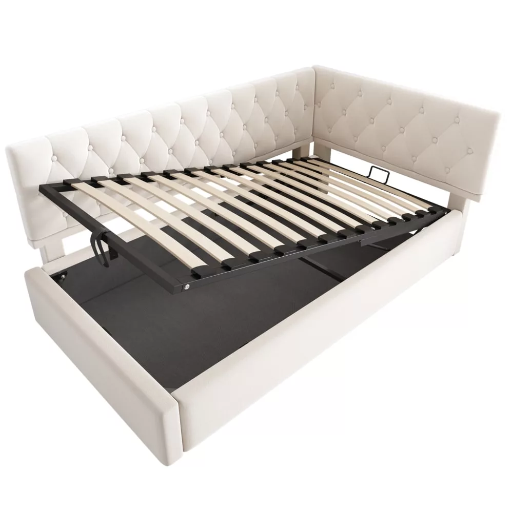 Lit banquette en polyester avec rangement