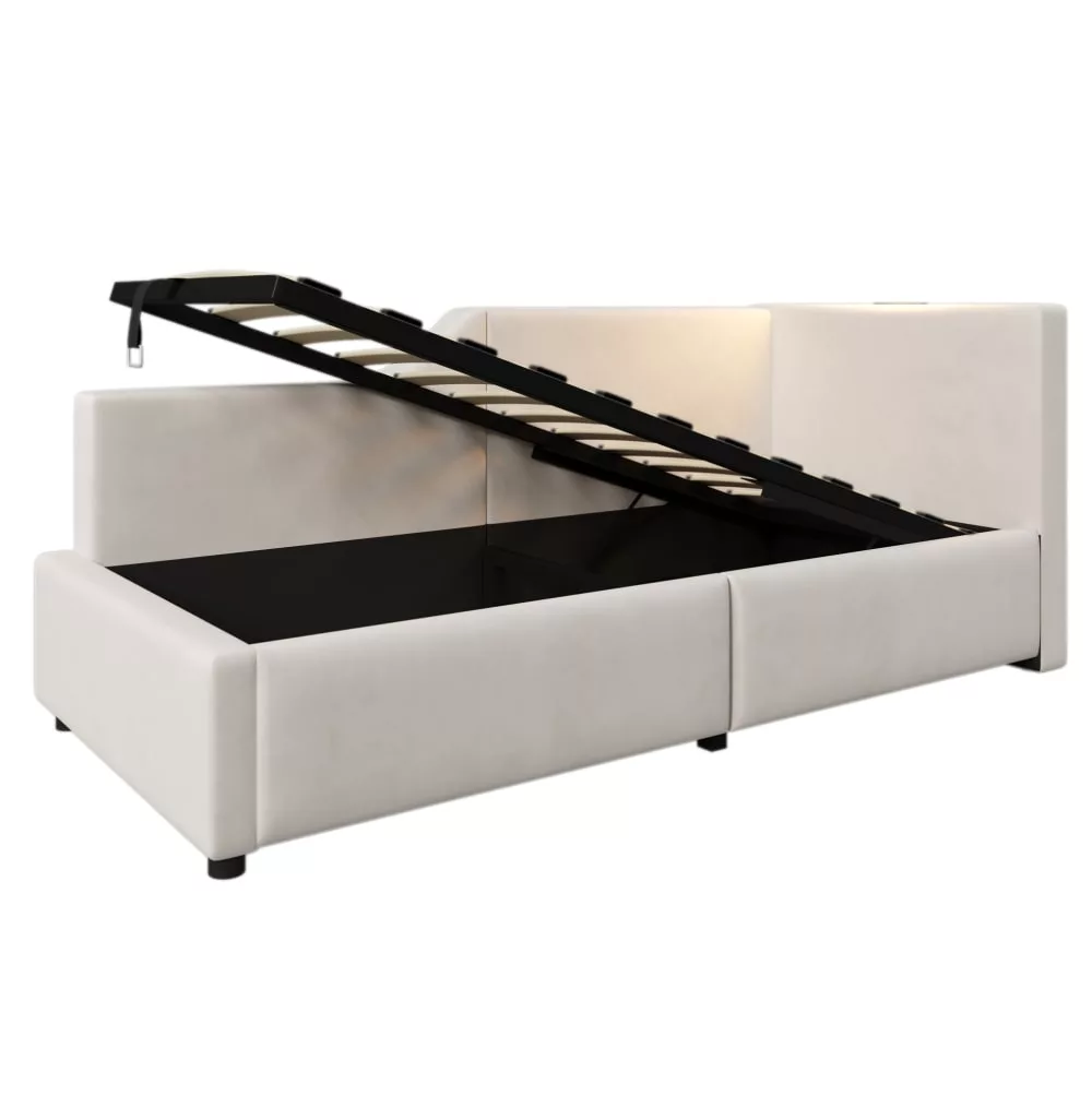Lit banquette en polyester avec rangement
