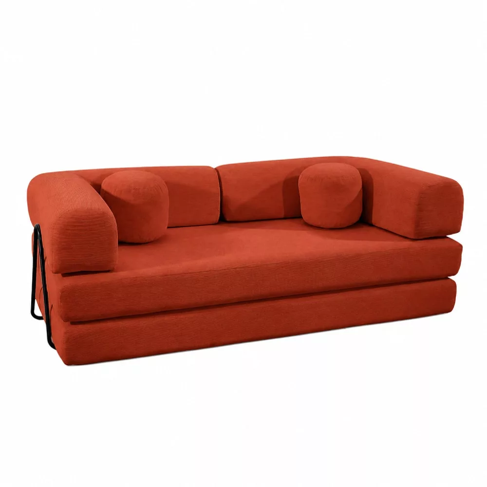Canapé 3 pl. Compressé convertible modulable velours