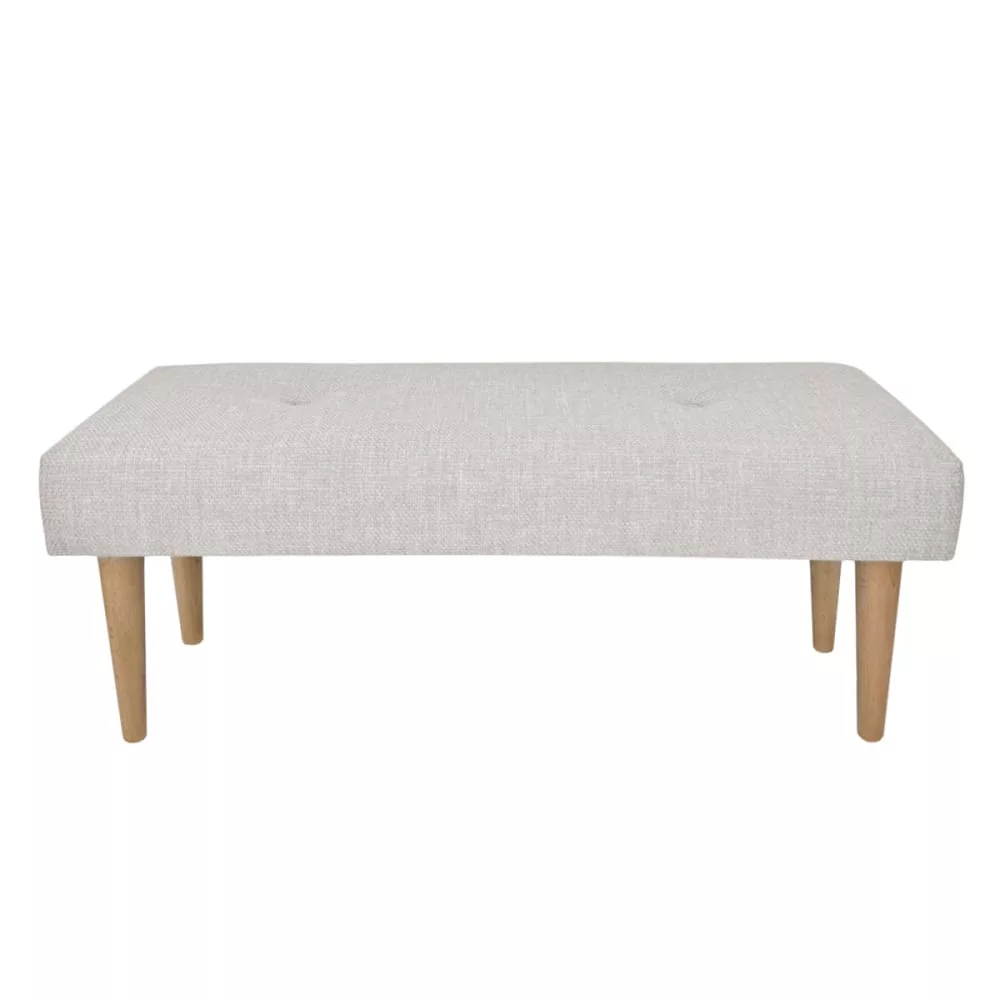 Banquette tapissée pied de lit en perle avec pieds en bois 100cm