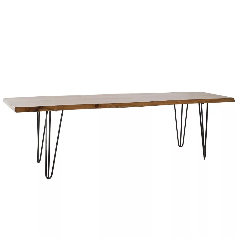 Banquette en acacia et acier