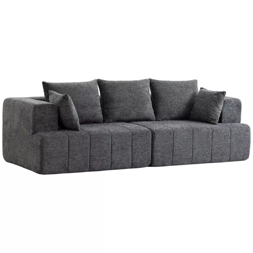 Canapé trois places assise épaisse larges chenille compressé