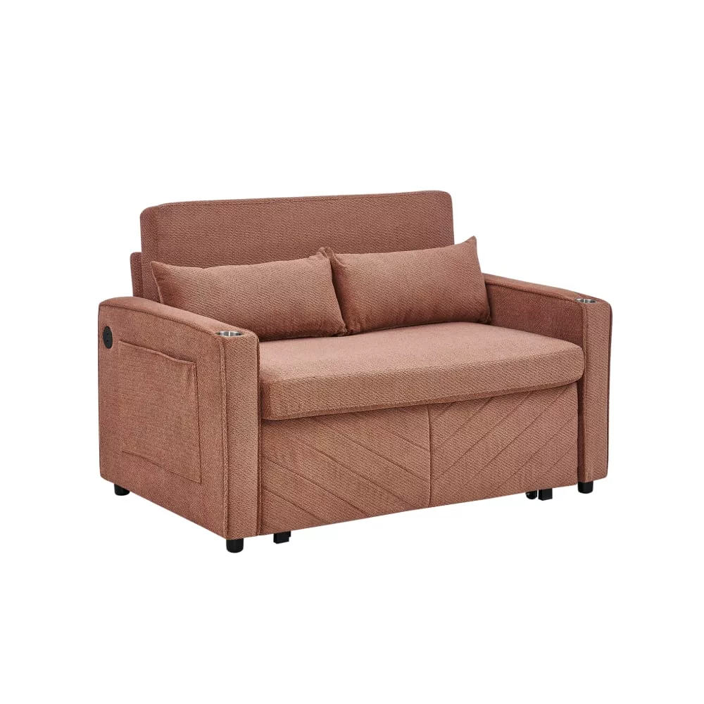 Canapé convertible velours polyester avec usb