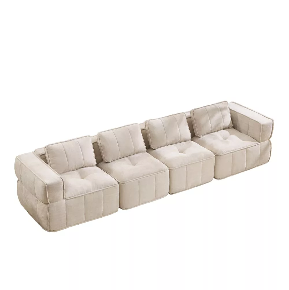 Canapé modulable 4 places en polyester