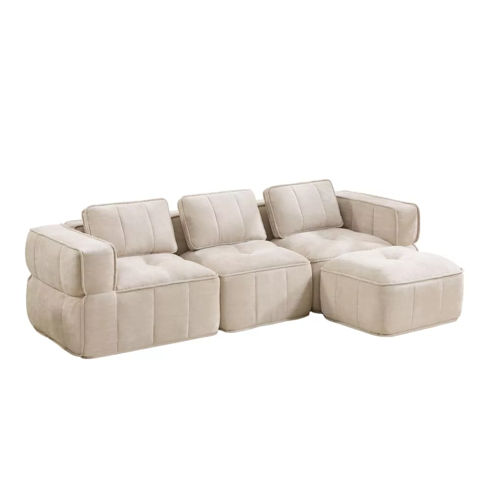 Canapé d'angle modulable sans cadre en polyester