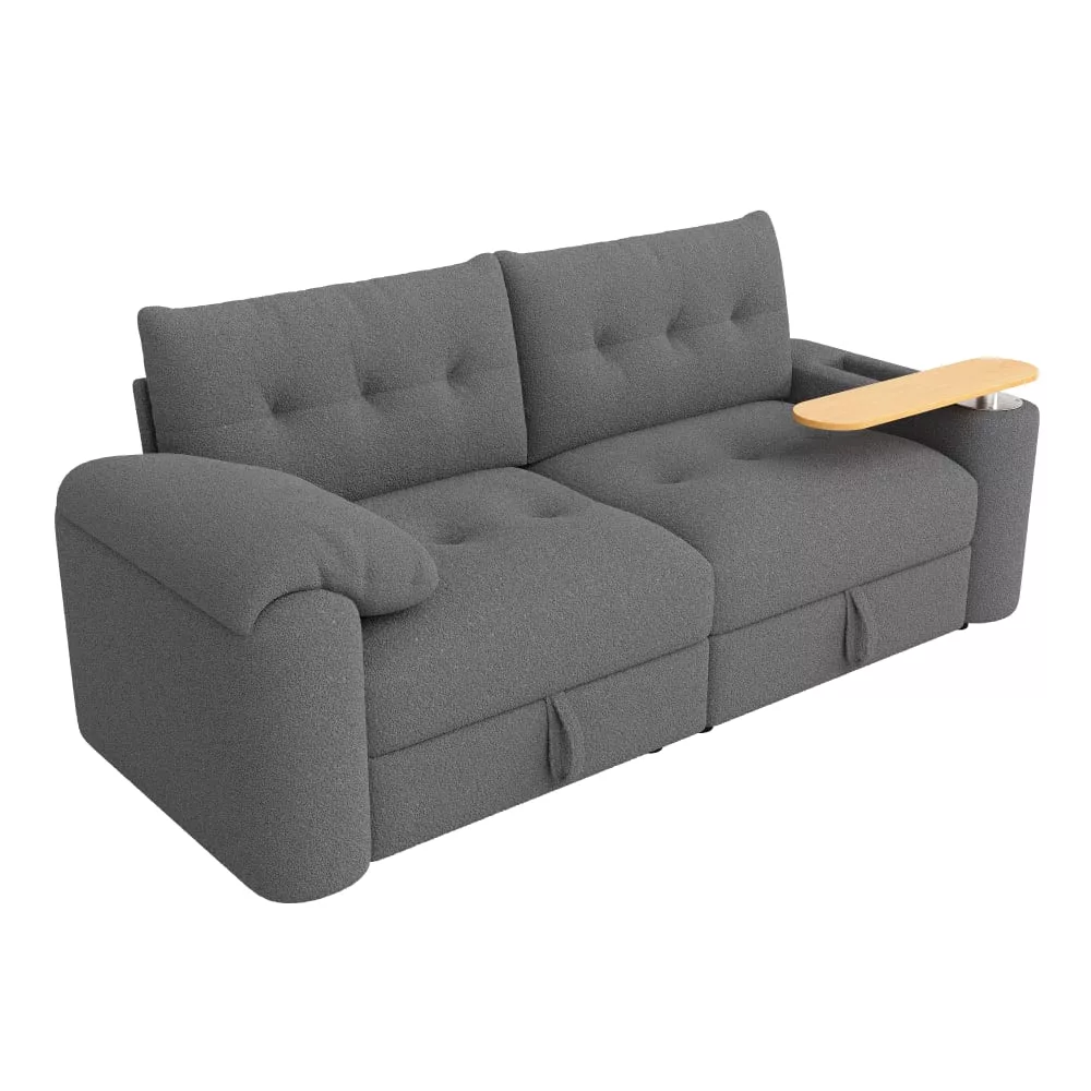 Canapé modulaire 2-3 places en teddy avec rangements