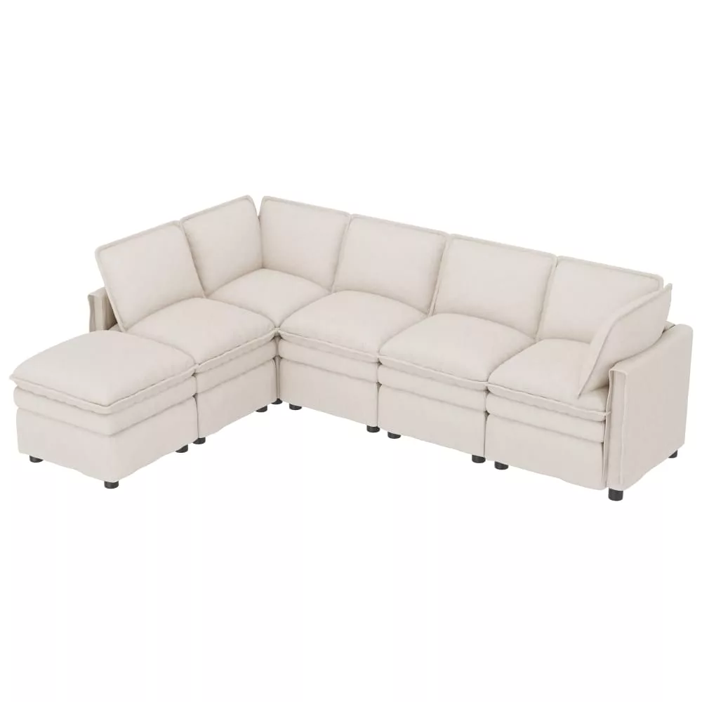 Canapé modulable xxl en chenille avec fonction lit