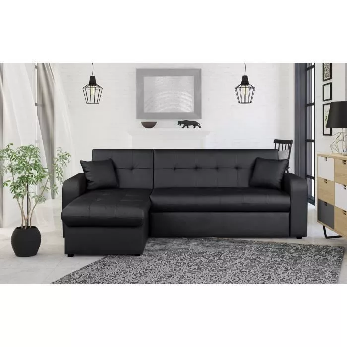 Canapé d'angle réversible convertible 3 places – Simili