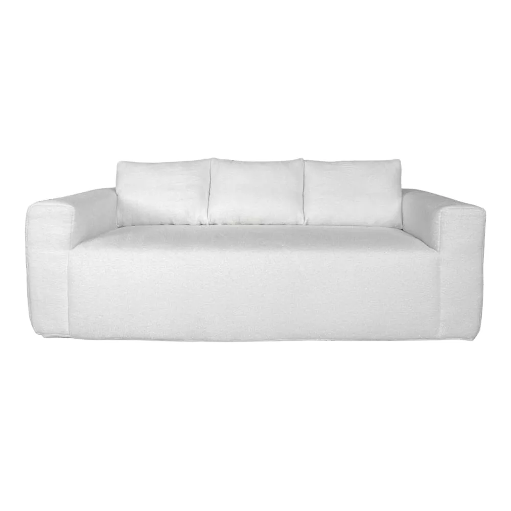 Canapé 3 places en tissu bouclette avec coussins l 200 cm Clay